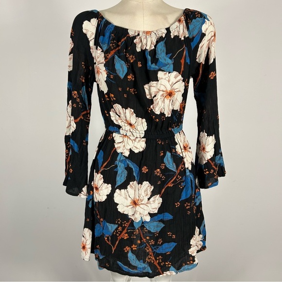 💕 billabong Floral Black Dress M - Picture 1 of 10